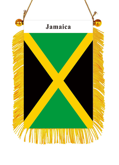 Jamaica Rearview Mirror Flag - CaribeHeart Jamaica